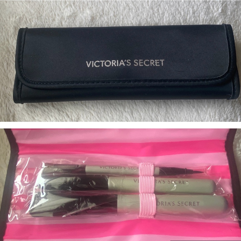 Victoria's Secret Black Makeup Brush Set New